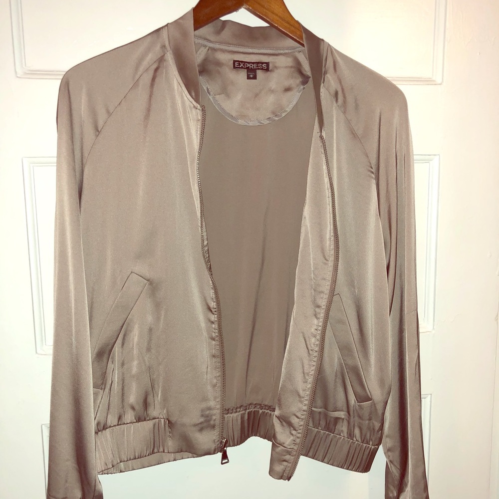 Express satiny bomber jacket